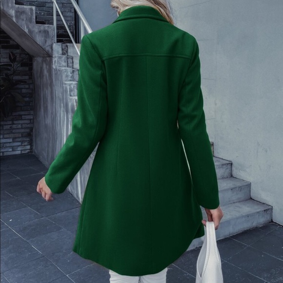 Elegant Classic Button Double Breast Pea Coat Jacket Outwear - Picture 8 of 17